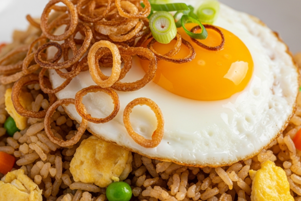 Fried Rice Topped with Crispy Shallots & Egg: Unforgettable Golden Savory