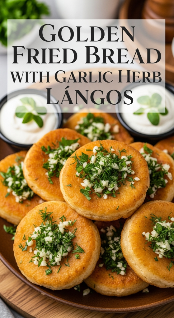 Golden Fried Bread with Garlic-Herb Lángos Twist Delight