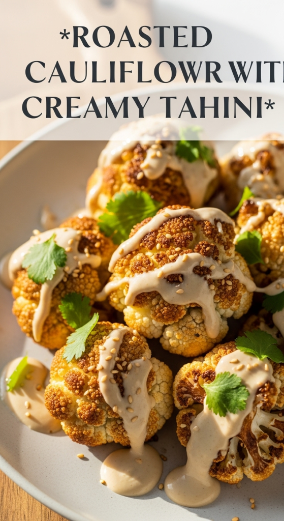 Golden Roasted Cauliflower with Creamy Tahini Drizzle Delight