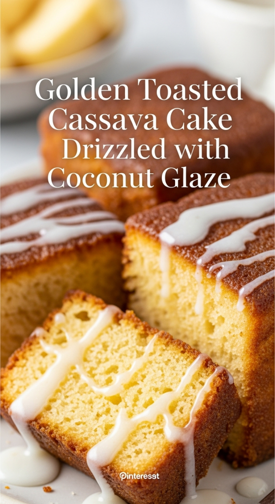 Ultimate Golden Toasted Cassava Cake Drizzled with Coconut Glaze
