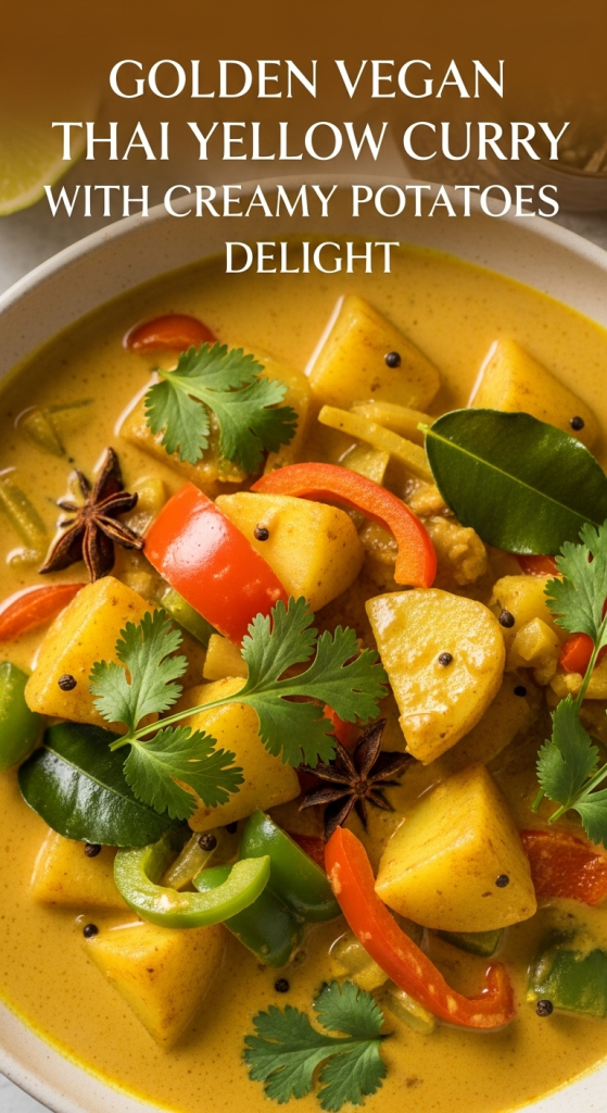 Golden Vegan Thai Yellow Curry with Creamy Potatoes Delight