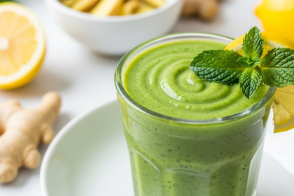 Revitalize Naturally: Green Detox Smoothie with Ginger & Lemon