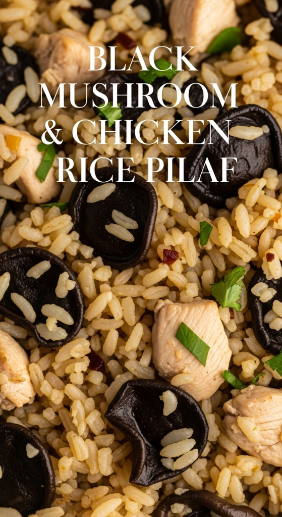 Healthy Black Mushroom & Chicken Rice Pilaf Recipe Savor the Flavors