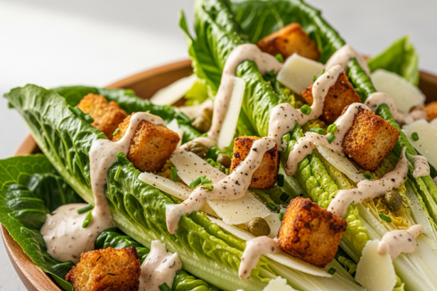 Healthy Vegan Caesar Salad with Creamy Cashew Dressing: Fresh & Flavorful