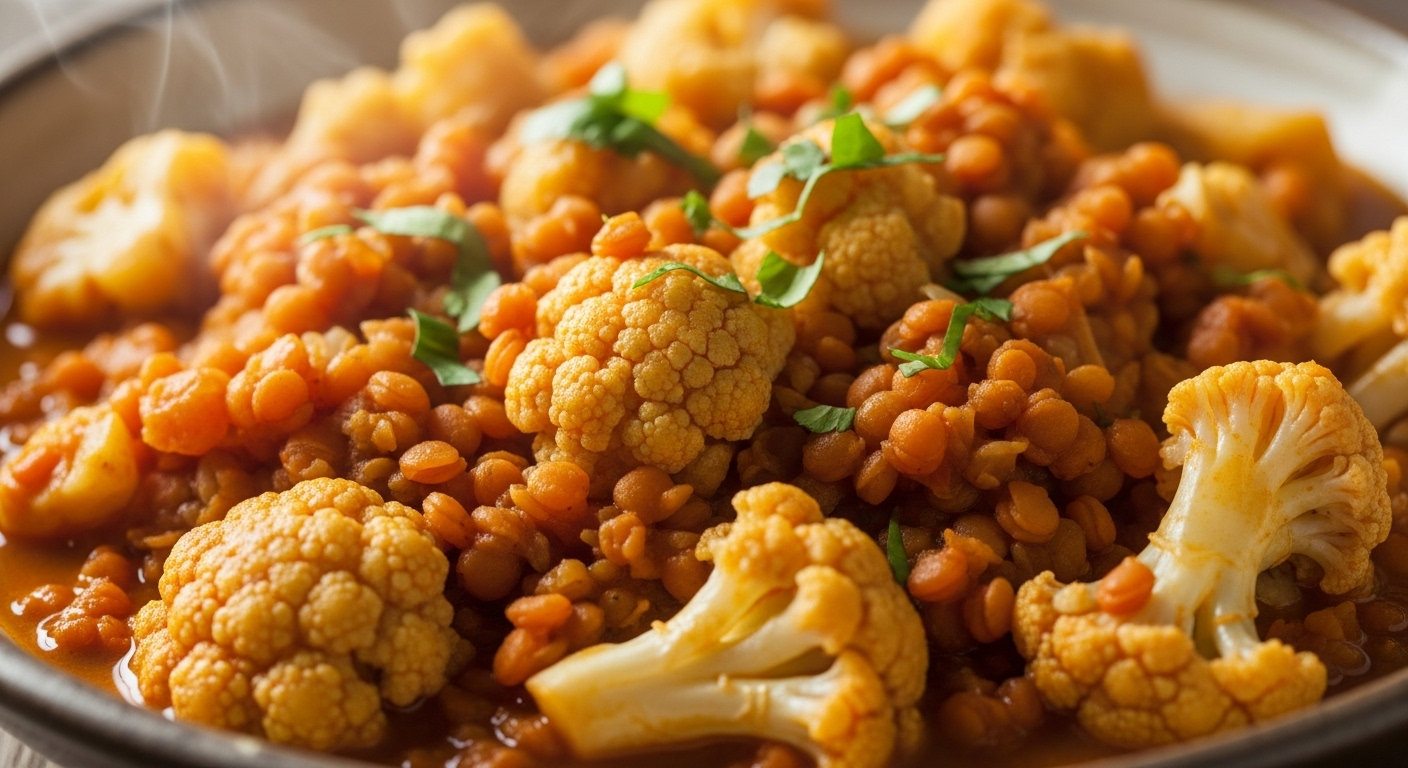 Hearty Curried Red Lentil & Cauliflower Stew Recipe Guide