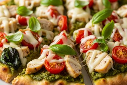 Irresistible Italian Pesto Chicken Flatbread Pizza: Savor the Flavor