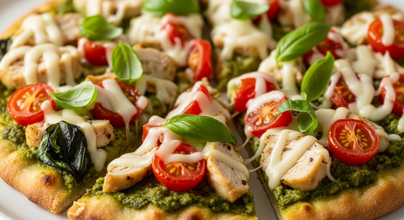 Irresistible Italian Pesto Chicken Flatbread Pizza: Savor the Flavor