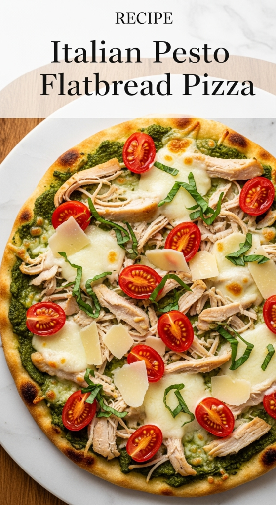 Irresistible Italian Pesto Chicken Flatbread Pizza: Savor the Flavor