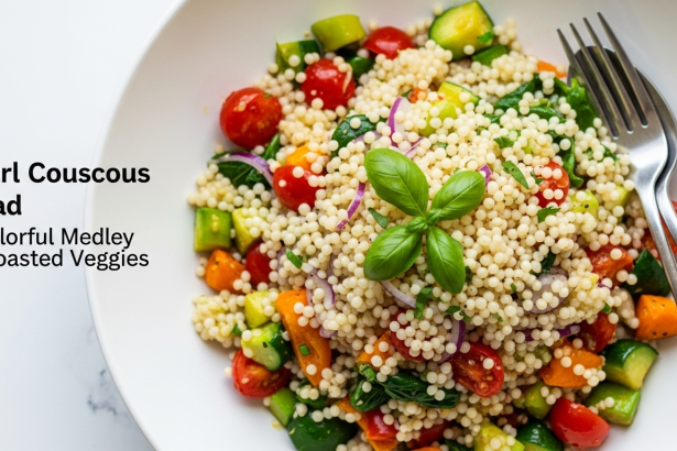 Pearl Couscous Salad A Colorful Medley of Roasted Veggies