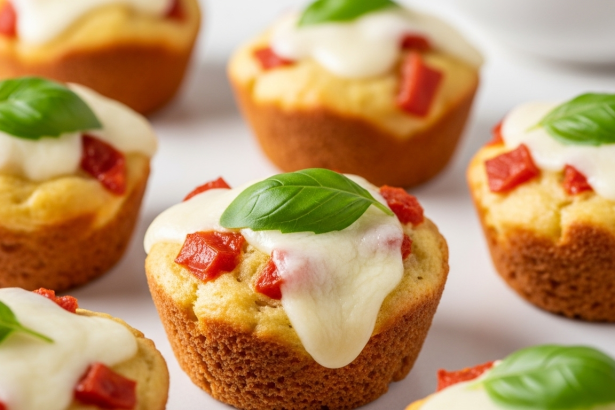 Pizza-Style Muffins with Mozzarella & Fresh Herbs