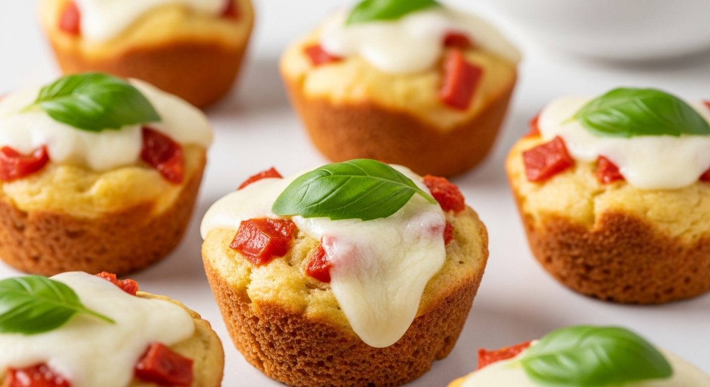 Pizza-Style Muffins with Mozzarella & Fresh Herbs