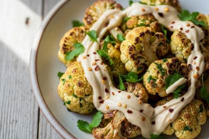 Golden Roasted Cauliflower with Creamy Tahini Drizzle Delight