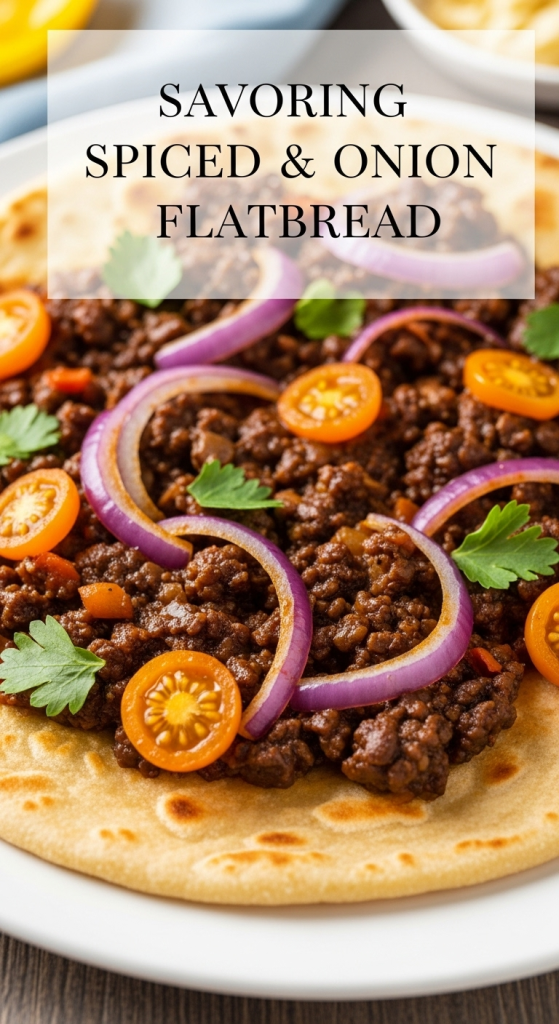 Savoring Spiced Meat & Onion Flatbread