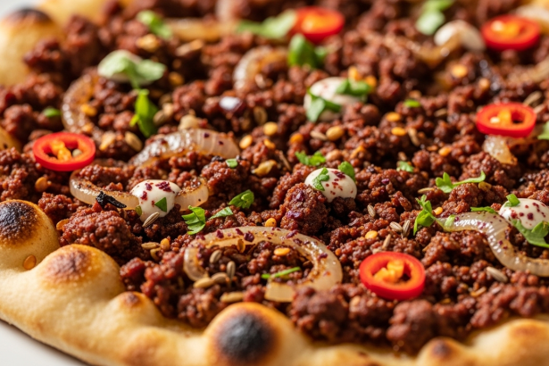 Savoring Spiced Meat & Onion Flatbread