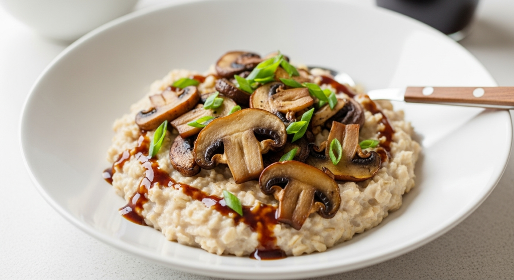 Savory Oatmeal with Mushrooms & Soy Sauce: Umami Delight
