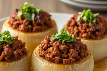 Savory Stuffed Onions: Ground Meat and Spice Delight