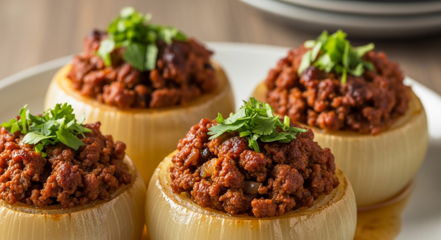 Savory Stuffed Onions: Ground Meat and Spice Delight