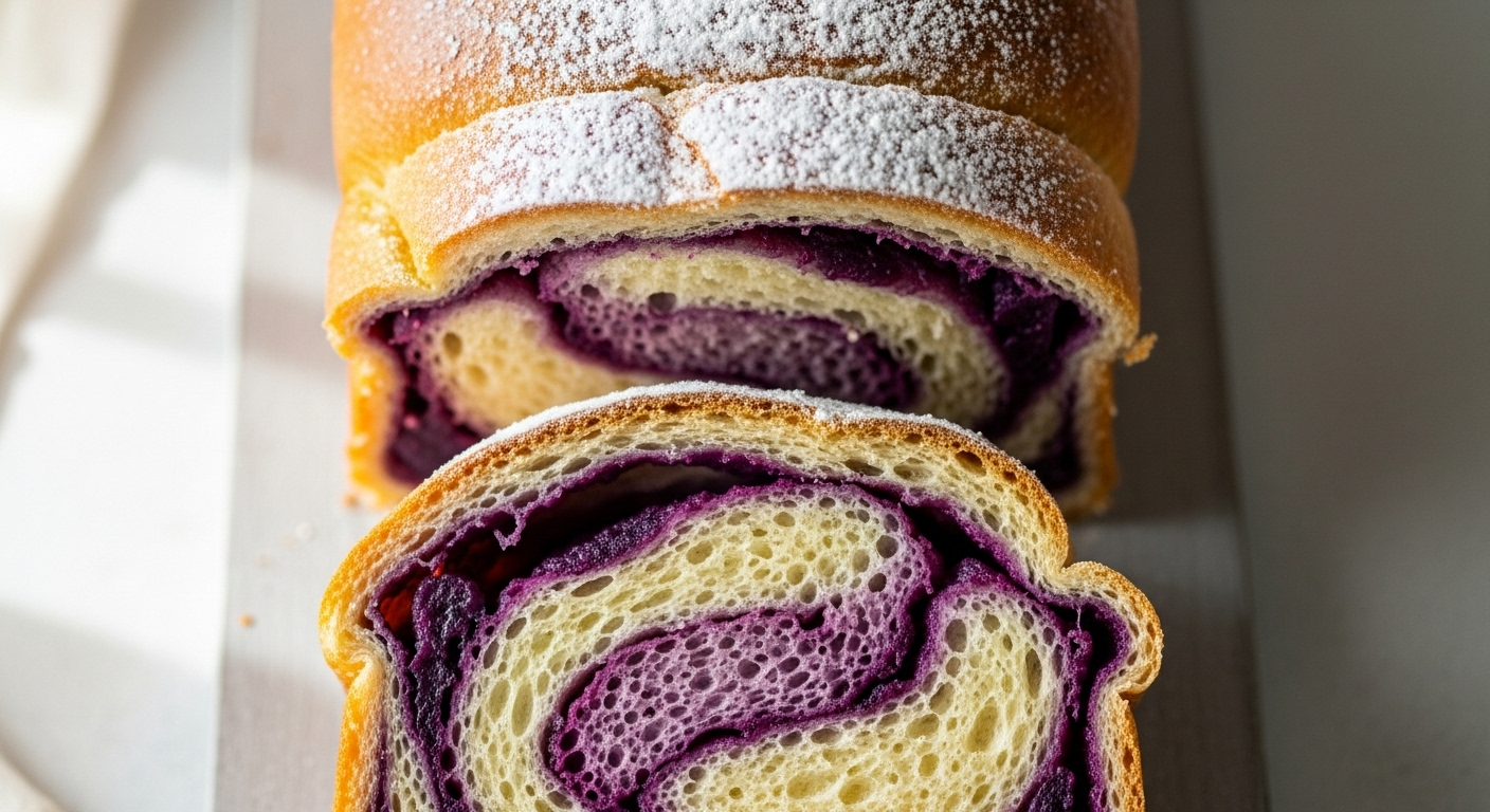 Sweet Purple Yam Jam Swirled Bread: Discover the Delight