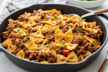 Ultimate Cheesy Beef & Bowtie Pasta Skillet Recipe Guide