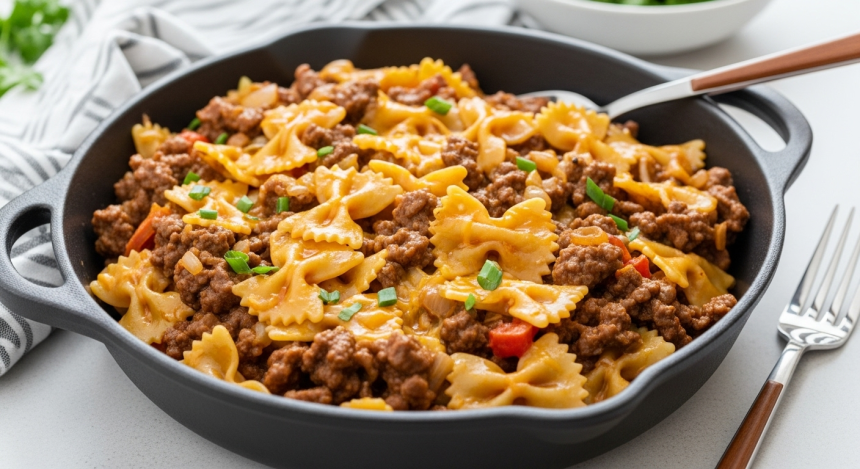 Ultimate Cheesy Beef & Bowtie Pasta Skillet Recipe Guide
