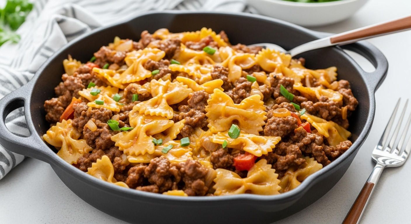 Ultimate Cheesy Beef & Bowtie Pasta Skillet Recipe Guide