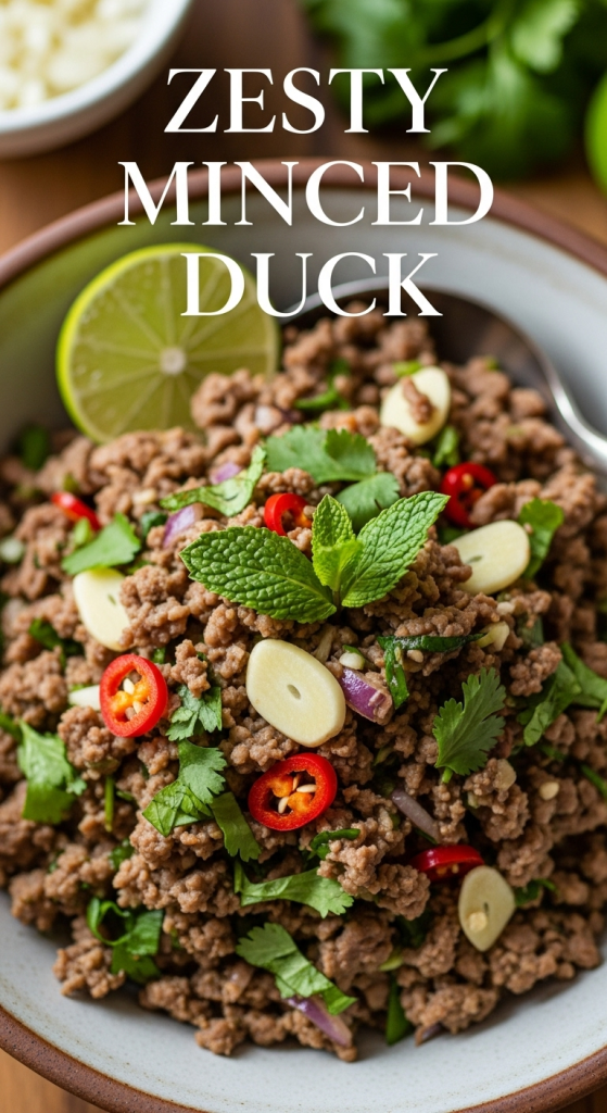 Zesty Minced Duck and Herb Salad A Flavorful Delight