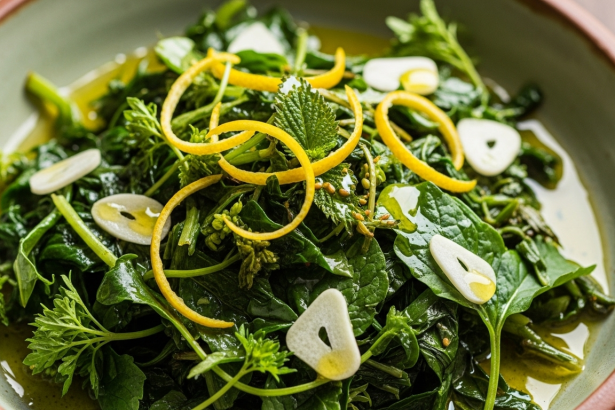 Zesty Sautéed Wild Greens: Lemon & Garlic Delight