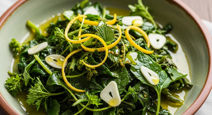 Zesty Sautéed Wild Greens: Lemon & Garlic Delight