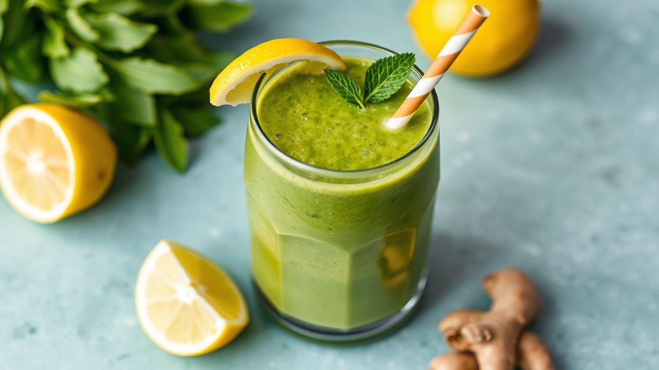 - Green Detox Smoothie with Ginger & Lemon: Powerful Revitaliz