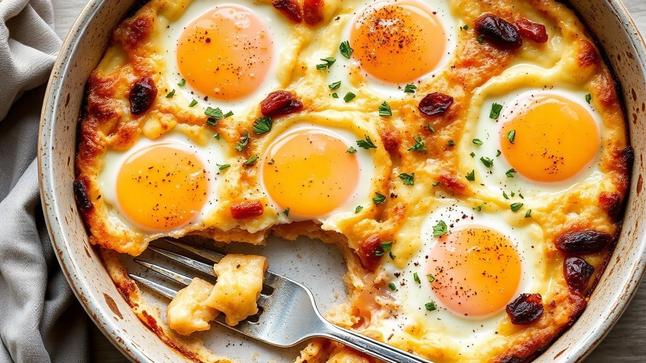 بيض مخبوز مع سلمون مدخن طري، فطور شهي ومثالي بعنوان Savory Smoked Salmon Egg Bake