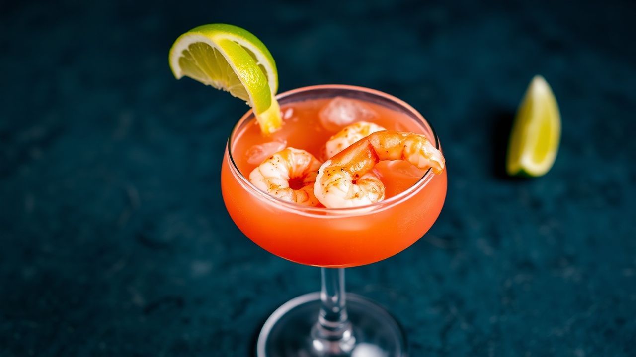 طبق كوكتيل جمبري عالي البروتين مزين بالليمون، يمنح دفعة غذائية قوية ونكهة منعشة.