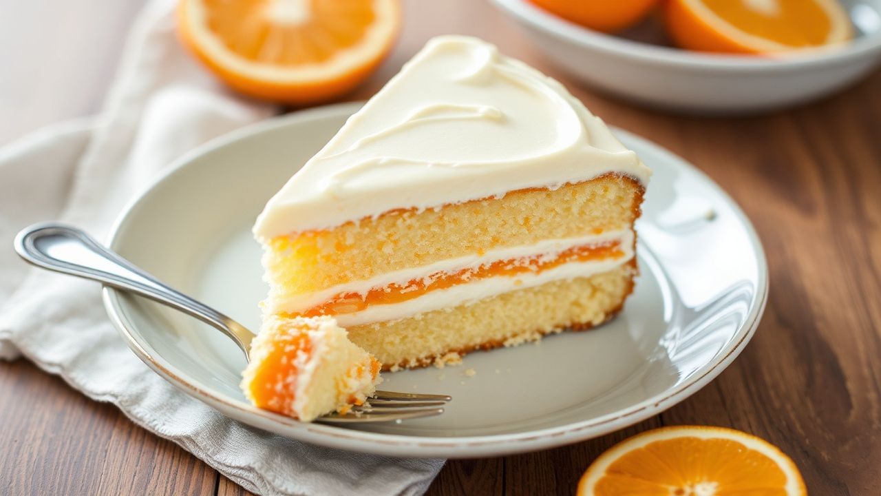 كعكة كريمسيل برتقالية زِستية، بنكهة حمضيات كريمية ومظهر فاتح يبهج كل لقمة
