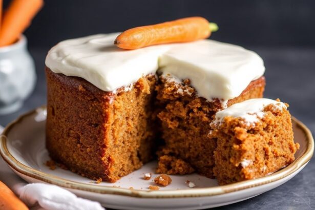 كعكة جزر بايلو مع صقيع كريمي بالفستق والكاجو، كعكة شهية بطعم دقيق وحلو.