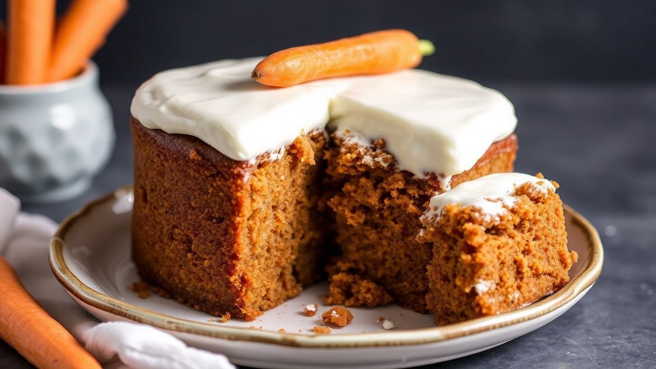 كعكة جزر بايلو مع صقيع كريمي بالفستق والكاجو، كعكة شهية بطعم دقيق وحلو.