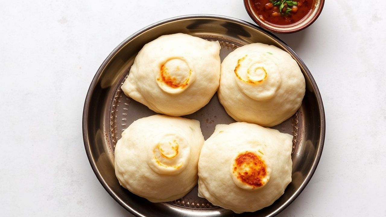 Puffy bhatura golden and puffy, deep-fried with soft interior, crispy outside in a step-by-step guide.
