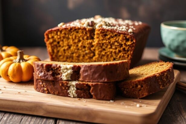 Cozy keto pumpkin spice loaf with warm spices, golden crust, and moist low-carb crumb.