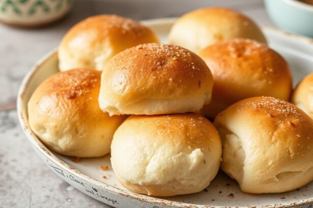 معجنات رزق نباتية منتفخة وكأنها سحاب، رولات عشاء طرية محشوة بالحب.