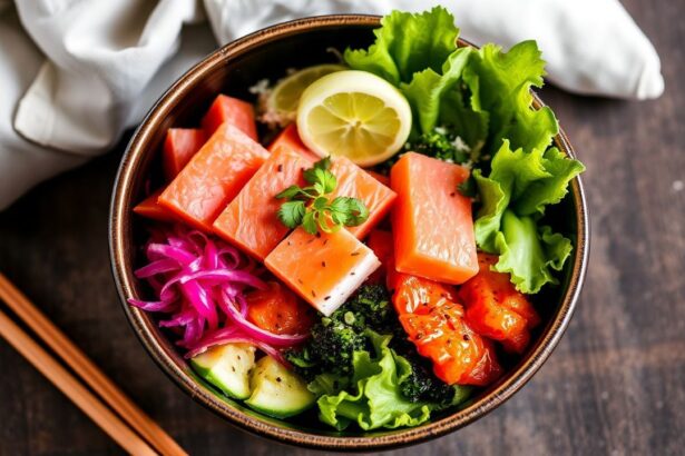 وعاء سوشي مُفكك بنكهة غنية بخيار آهِـي أو توفو، يقدم بشكل جذاب