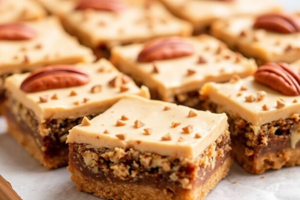 ألواح كيتو فاخرة بحشوة فطيرة البقان، حلوى منخفضة الكربوهيدرات لمذاق غني.