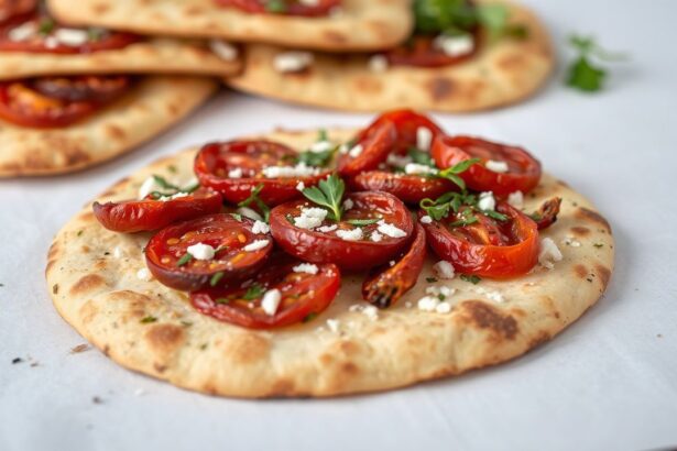 خبز فلاتبريد مطبوخ بالشمس ومغطى بصلصة طماطم وأعشاب عطرية، يكشف نكهة لا تُصدق