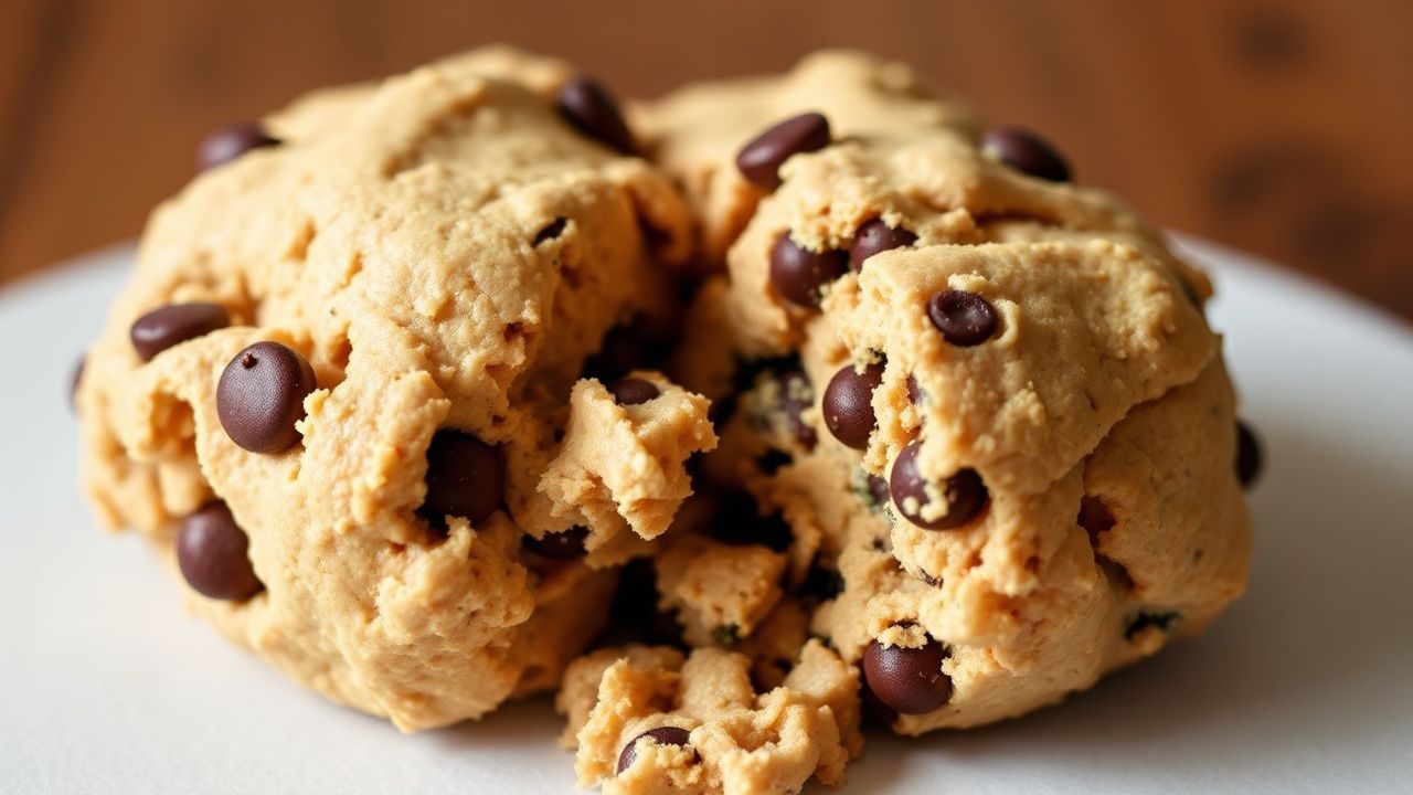 نص بديل: كعك نباتي جاهز للأكل بنكهة العجين الحلو، لقمة صحية شهية متنوعة وملمسها ناعم، '.