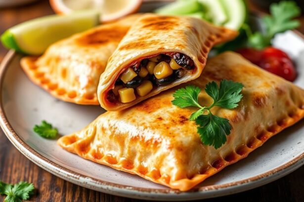 صورة فطائر إمباناداس بالحبوب السوداء والذرة الذهبية، تقدمها الشهية لنكهة غنية.