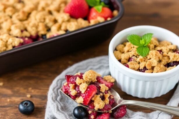 توتٌ طريّ مع فتات دقيق شوفان حلو ولذيذ آمن لمرضى السكري، كريسب جميل.