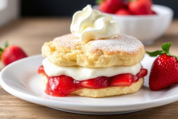 كعكة فراولة خفيفة وغنية دون جلوتين، إسفنجية وطرية وناعمة الملمس.