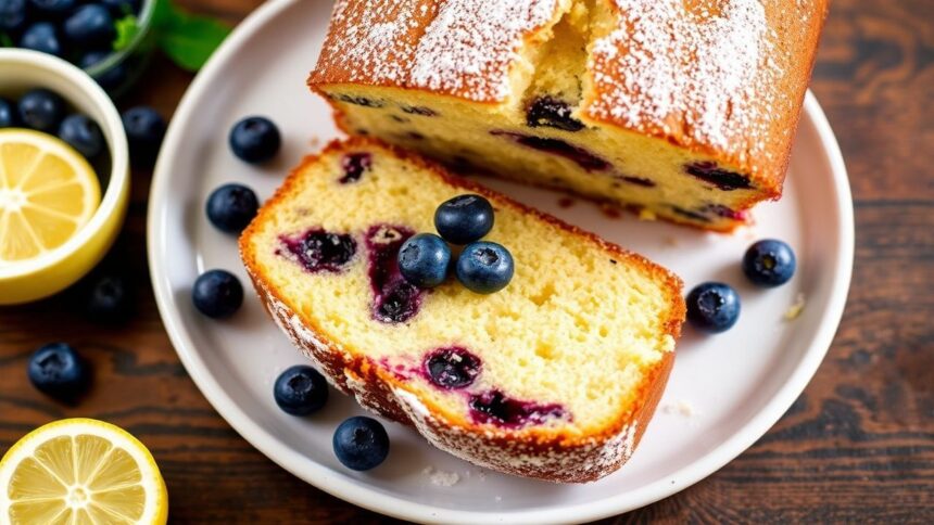 كيكة لوز وجبنة؟ لا، زبط—لوف ليمون وتوت أزرق بشكل زَسْتِي، طازج وفاكهي.