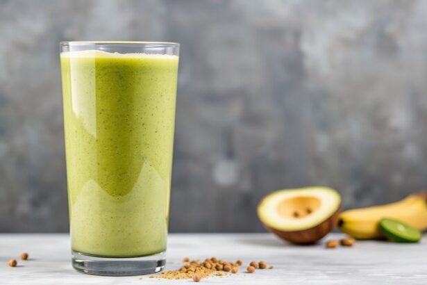 كوب سموذي ماتشا وبروتين القنب بنكهة منعشة وعناصر طاقة، لتحفيز يومك سريعًا