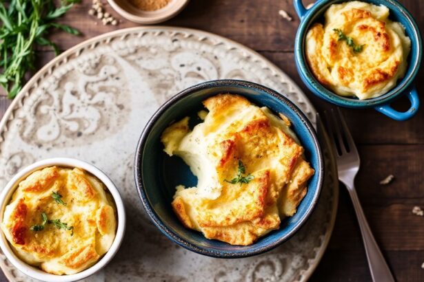 خبز بودينغ بالجبن والأعشاب، مخبوز دافئ مع لمسة ثوم وأعشاب طازجة، تفاصيل شهية