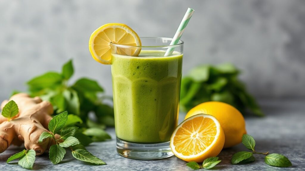 Green Detox Smoothie with Ginger & Lemon: Powerful Revitalize