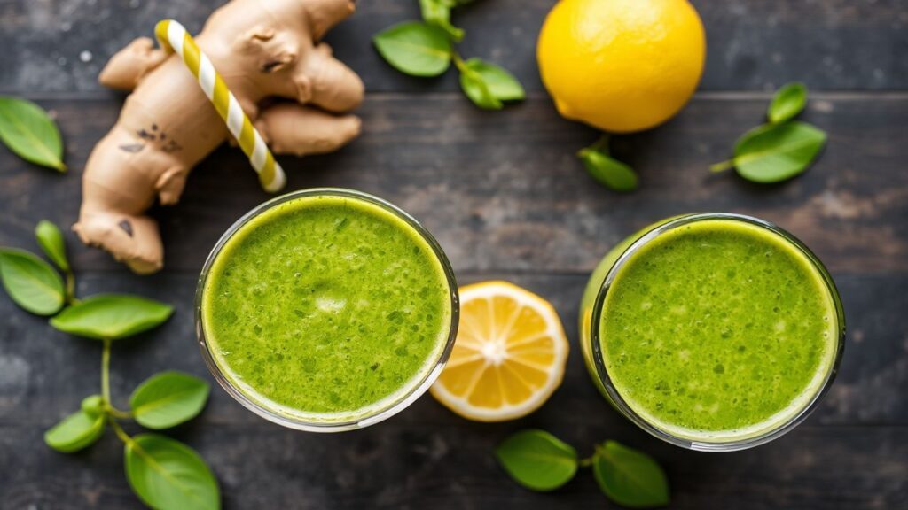 Green Detox Smoothie with Ginger & Lemon: Powerful Revitalize