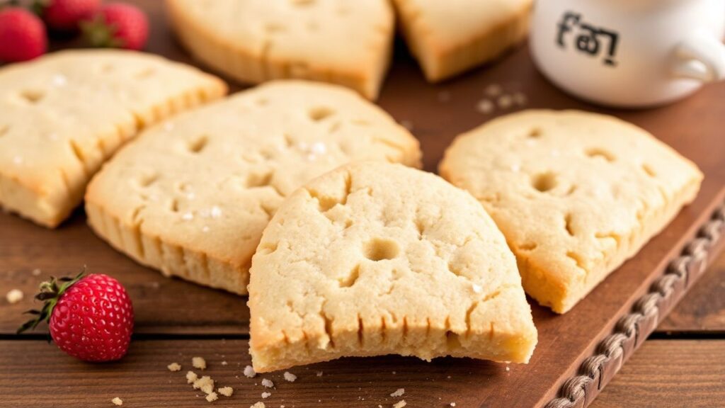 Grain-free shortbread pieces ready to serve with tea.
